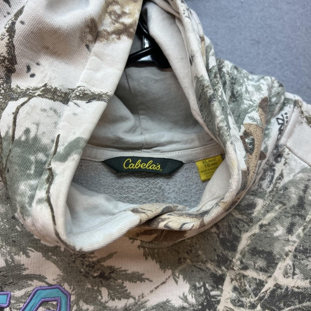 Cabela's ZONZ Hoodie Womens XL Beige Camo Fleece Pullover Hunting Sweatshirt - Picture 6 of 10
